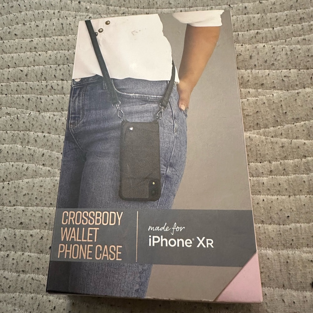 Phone Case For iPhone Xr  Credit Card Leather Wallet Strap Bag. New.